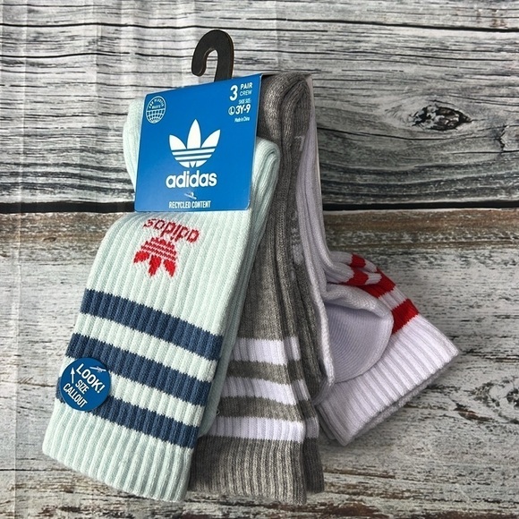 Adidas 3-Pair Pack of  3 Different Color’s / Youth Shoe Size ( L ) 3Y-9 - Picture 2 of 4